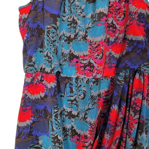 Banana Republic Women's Vibrant Color Floral Draped Detail Dress Size 14 - Picture 6 of 13